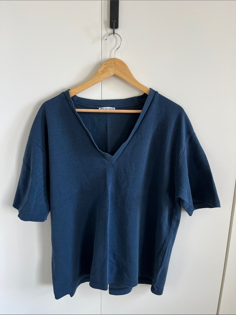 Classic Oversized V-Neck Short Sleeve Top